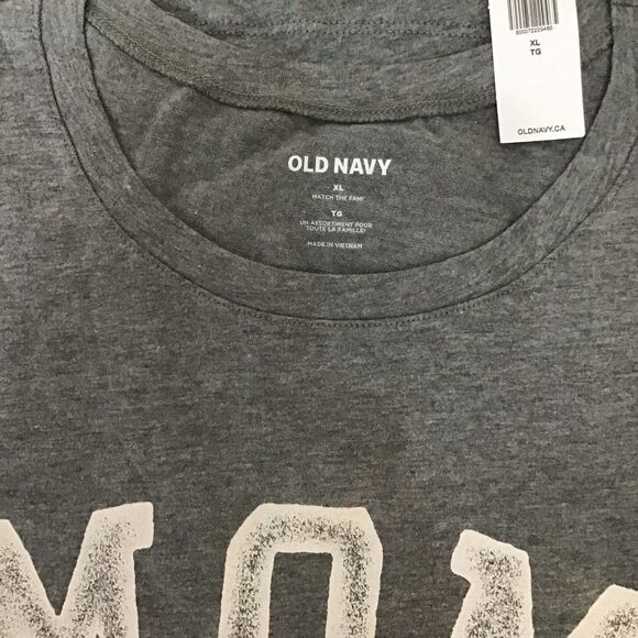 𝅺OLD Navy mother tee grey round neck short sleeve 50% cotton 50% polyester XL - Picture 3 of 7
